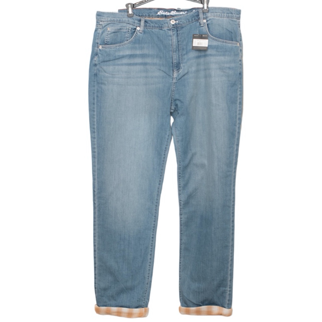 Eddie Bauer Boyfriend Midrise Straight Flannel Lined Denim Jeans Size 18t